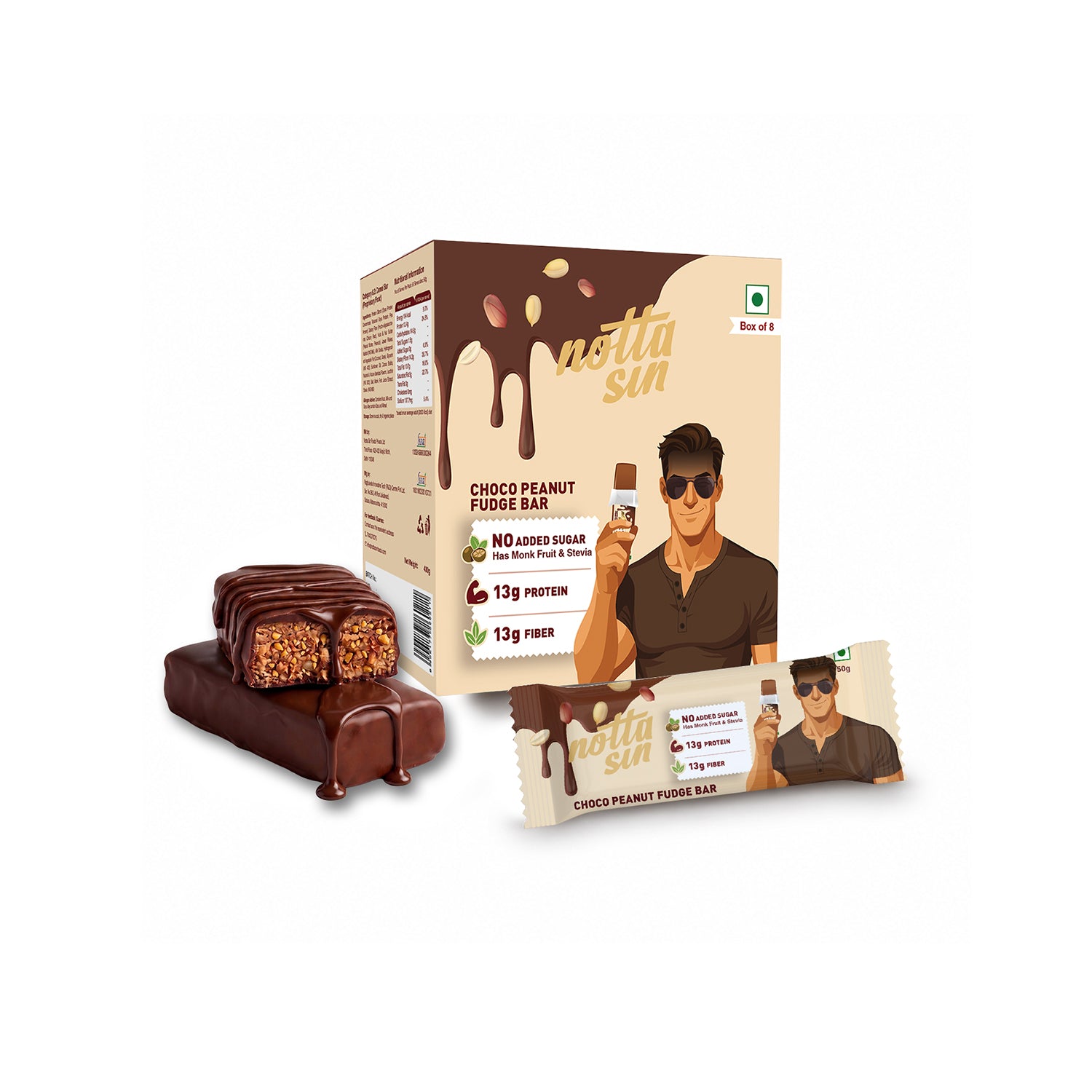 Choco Peanut Fudge Bar | Box of 8