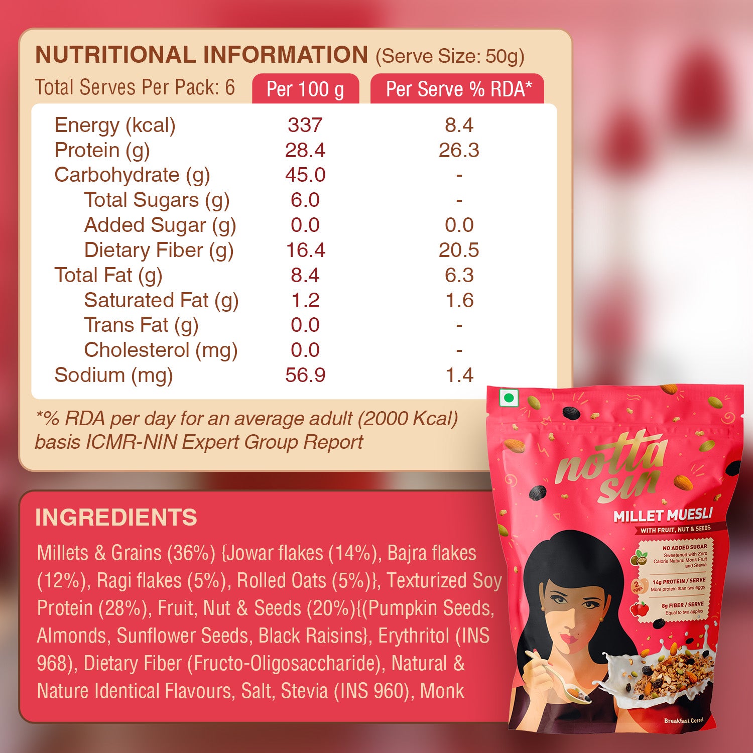 Millet Museli Fruit, Nut & Seeds | 300g