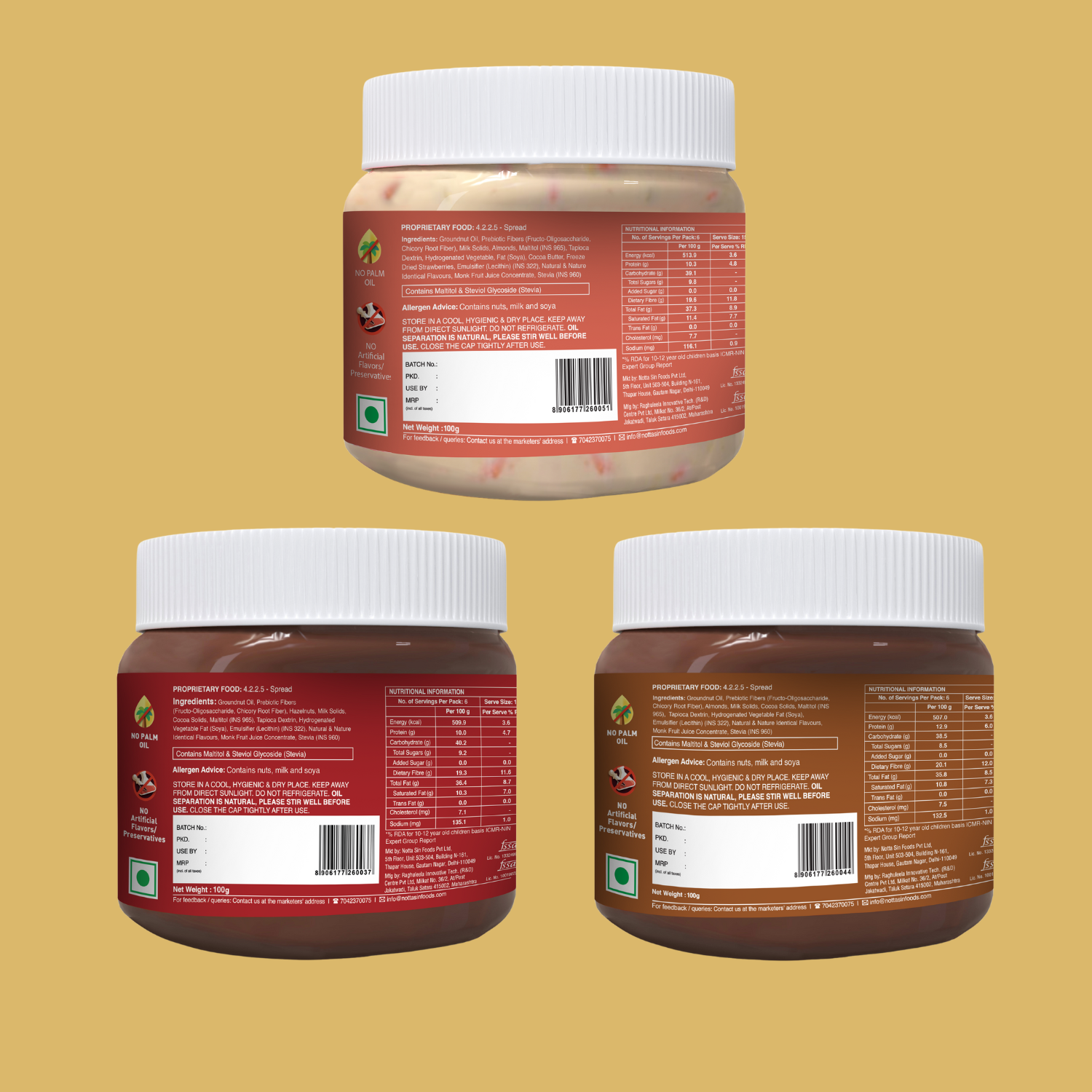Rebel Trio: Spreads Combo | 100x3 jars